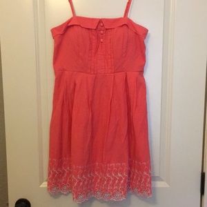 Papaya pink eyelet dress 🌸